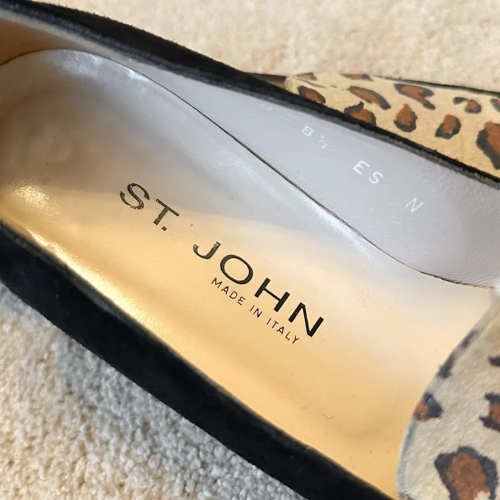 St. John Leopard Suede Loafers